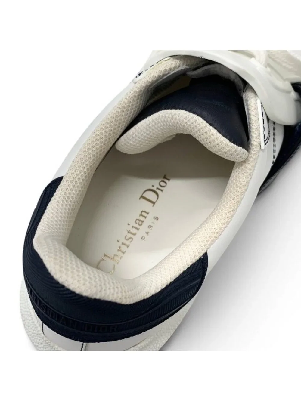 Dior Id Sneakers Leather Rubber White Black Logo Velcro - Picture 7 of 10